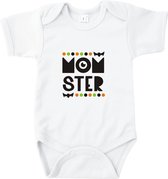 Rompertjes baby met tekst - Monster - Romper wit - Maat 50/56
