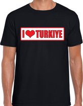 I love Turkiye / Turkije landen t-shirt zwart heren XL