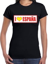 I love Espana / Spanje landen t-shirt zwart dames XL