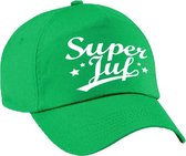 Super juf cadeau pet / baseball cap groen voor dames - bedankt kado voor een juf / leerkracht