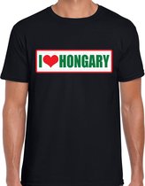 I love Hongary / Hongarije landen t-shirt zwart heren 2XL