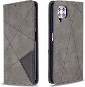 Voor huawei p40 lite ruit textuur horizontale flip magnetische lederen tas met houder en kaartsleuven en portemonnee (grijs)