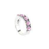 Symbols 9SY 0056 52 Zilveren Ring - Maat 52 - Rhodoniet - Roze - Geoxideerd