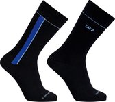 Cristiano Ronaldo 7 Socks 2-Pack Cotton Stretch Fashion Line Men Center Stripes Navy/Blue - Maat 40/46