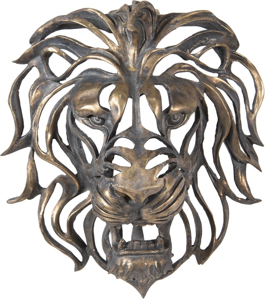 Clayre & Eef Beeld Leeuw 42x23x46 cm Bruin Polyresin