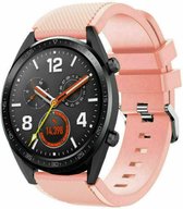 Siliconen Smartwatch bandje - Geschikt voor  Huawei Watch GT siliconen bandje - roze - 46mm - Horlogeband / Polsband / Armband