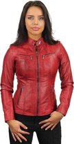 Versano Tulsa Leren Dames Bikerjack Dames Jas XL - Rood