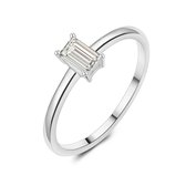 Twice As Nice Ring in zilver, baguette zirkonia, solitaire  50