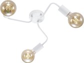 LED Plafondlamp - Trion Dolla - E27 Fitting - 3-lichts - Rond - Mat Wit - Aluminium - BSE