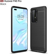 Huawei P40 Pro Geborsteld TPU Hoesje - Zwart