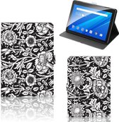 Lenovo Tab E10 Tablet Cover Black Flowers