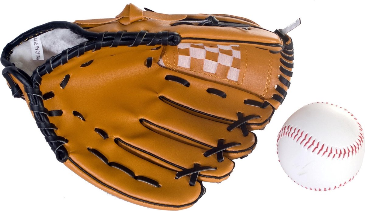 Honkbal handschoen set met bal 7 cm - Linkshandig - Bruin - kinderen -  Baseball... | bol.com