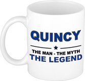 Quincy The man, The myth the legend cadeau koffie mok / thee beker 300 ml