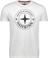 Haze & Finn T-shirt Tee Logo Circle Me 0018 Arctic White Mannen Maat - XXL