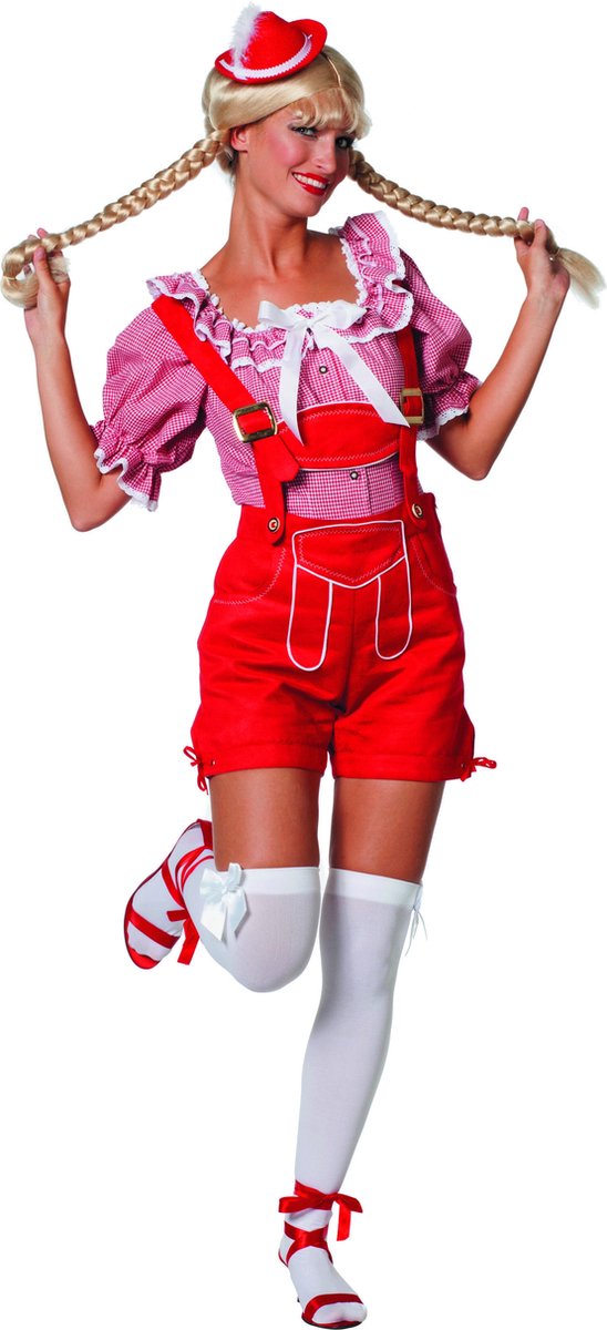 Dirndl Blouse Rood/Wit - Maat 36