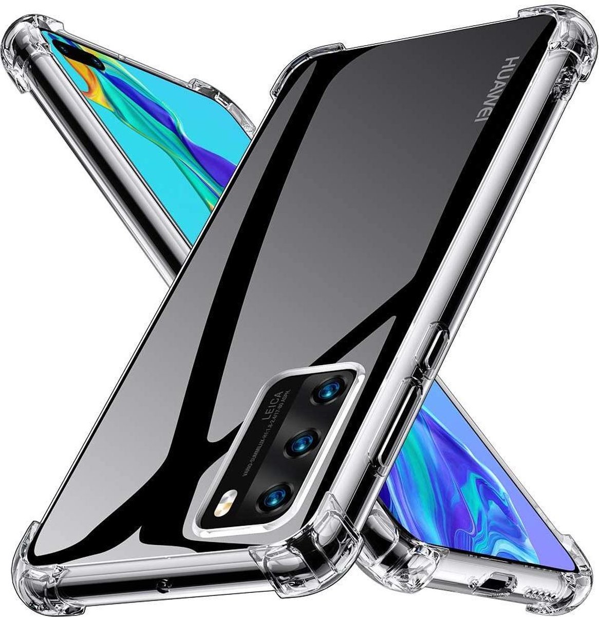 Hoesje Geschikt voor: Huawei P40 - Anti -Shock Silicone - Transparant