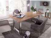 Eettafel Curved-Edge acacia natuur 200x100 frame breed