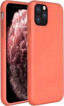 Silicone case geschikt voor Apple iPhone 11 Pro Max - oranje met Privacy Glas