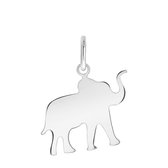 Lucardi Dames Zilveren hanger olifant - Hanger - 925 Zilver - Zilverkleurig