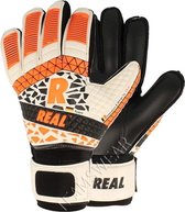Real Black Keepershandschoenen Kinderen - Wit / Zwart / Fluo Oranje | Maat: 5,5