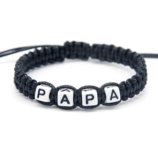 Vier speling Melodieus Papa Armband - Zwart - Vaderdag Kados - Vader Cadeautjes - Valentijnsdag  voor Mannen -... | bol.com