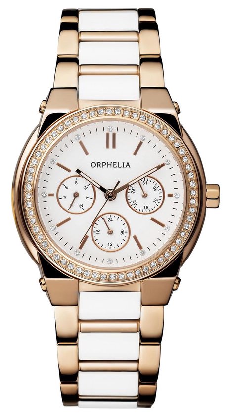 ORPHELIA Ladies Multi Dial Watch Precious Rosegold/White Ceramic