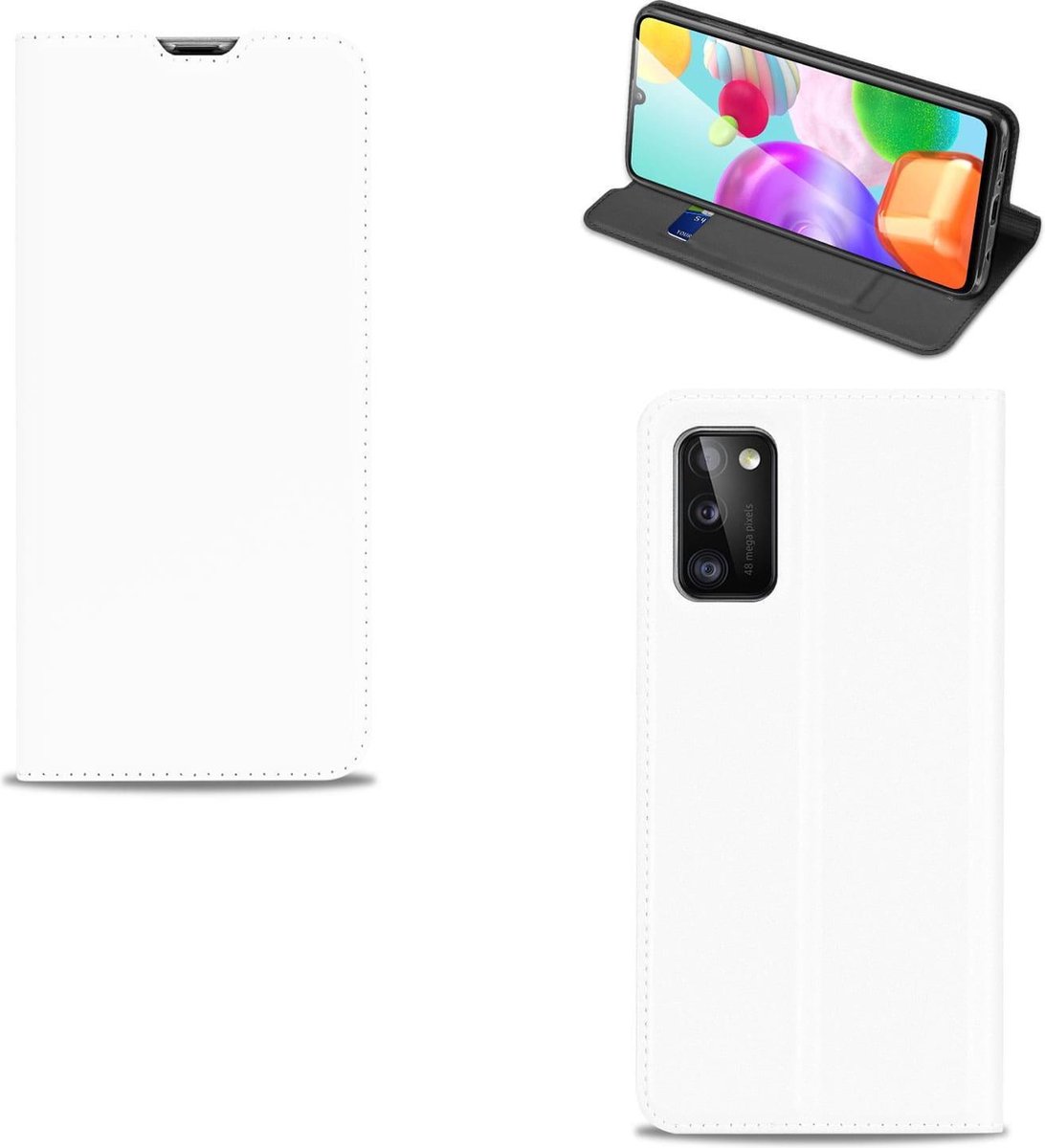 Hoesje Galaxy A41 Book Case Wit met Pashouder