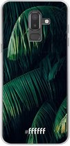 6F hoesje - geschikt voor Samsung Galaxy J8 (2018) -  Transparant TPU Case - Palm Leaves Dark #ffffff