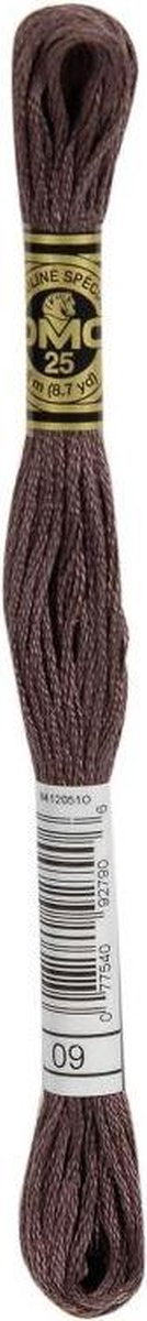 DMC Borduurzijde 09 Zeer Donker Cacao - 100% Katoen