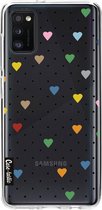 Casetastic Samsung Galaxy A41 (2020) Hoesje - Softcover Hoesje met Design - Pin Point Hearts Transparent Print