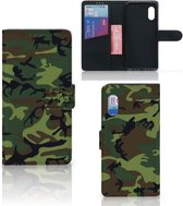 Telefoonhoesje Geschikt voor Samsung Xcover Pro Portemonnee hoesje Army Dark