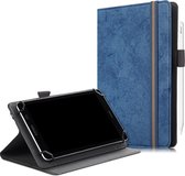 Universele 7/8 inch tablet hoes - Wallet Book Case - Donker Blauw