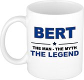 Naam cadeau Bert - The man, The myth the legend koffie mok / beker 300 ml - naam/namen mokken - Cadeau voor o.a  verjaardag/ vaderdag/ pensioen/ geslaagd/ bedankt