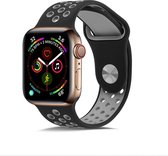 Shop4 - Bandje voor Apple Watch 4 40mm - Small Siliconen Grijs Zwart