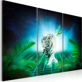 Schilderijen Op Canvas - Schilderij - Ice tiger 120x80 - Artgeist Schilderij