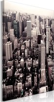 Schilderijen Op Canvas - Schilderij - Manhattan In Sepia (1 Part) Vertical 40x60 - Artgeist Schilderij
