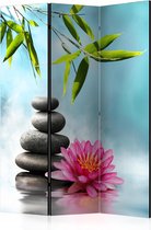 Kamerscherm - Scheidingswand - Vouwscherm - Water Lily and Zen Stones [Room Dividers] 135x172 - Artgeist Vouwscherm
