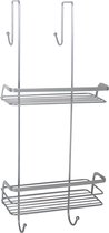 Hangend Doucherek 2 Laags – Geschikt voor douchedeur of douchewand - Kleur Chroom Zilver– Roestbestendig- 26x23x60cm