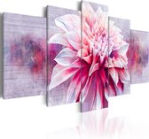 Schilderijen Op Canvas - Schilderij - Violet Dahlia 100x50 - Artgeist Schilderij