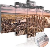 Schilderijen Op Canvas - Afbeelding op acrylglas - New York City: Morning Sky [Glass] 100x50 - Artgeist Schilderij