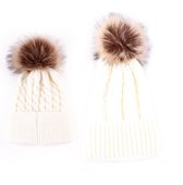 Mamma Baby Kids Jongens Meisjes Gebreide Muts Beanie - Wit-Wit
