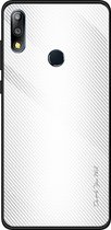 Voor Asus ZenFone Max Pro M2 ZB631KL Texture Gradient Glass beschermhoes (wit)