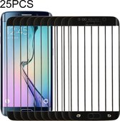 25 STUKS Voor Galaxy S6 edge 0.3mm 9H Oppervlaktehardheid 3D Explosieveilig Ingekleurd Galvaniseren Gehard Glas Full Screen Film (Zwart)