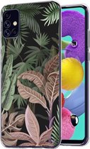 iMoshion Hoesje Geschikt voor Samsung Galaxy A51 Hoesje Siliconen - iMoshion Design hoesje - Groen / Roze / Dark Jungle