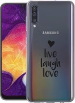 iMoshion Hoesje Geschikt voor Samsung Galaxy A30s / A50 Hoesje Siliconen - iMoshion Design hoesje - Transparant / Zwart / Live Laugh Love
