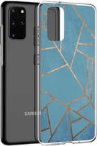 iMoshion Design voor de Samsung Galaxy S20 Plus hoesje - Grafisch Koper - Blauw / Goud