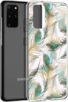 iMoshion Design voor de Samsung Galaxy S20 Plus hoesje - Pauw - Groen / Goud