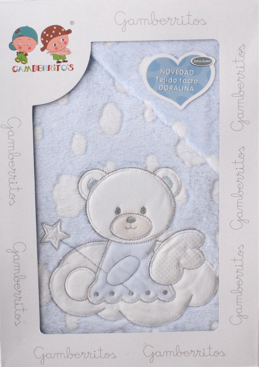 Gamberritos Laken Set Beertje Katoen Klein Blauw 3-delig