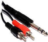 6,35mm Jack - Tulp stereo audio kabel - 2 meter