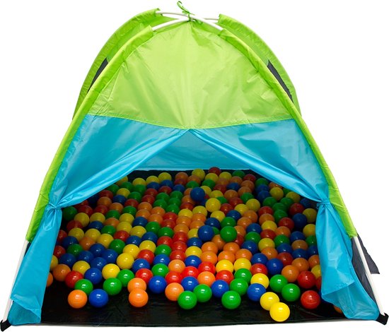 Opvouwbare Ballenbad Speeltent Set - 100x100x90 Popup Kindertent - Ballenbadtent met Speeltunnel
